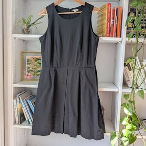 Gap Sleeveless Black Fit & Flare Dress Cotton Size 8 / Medium Preppy Twee Career